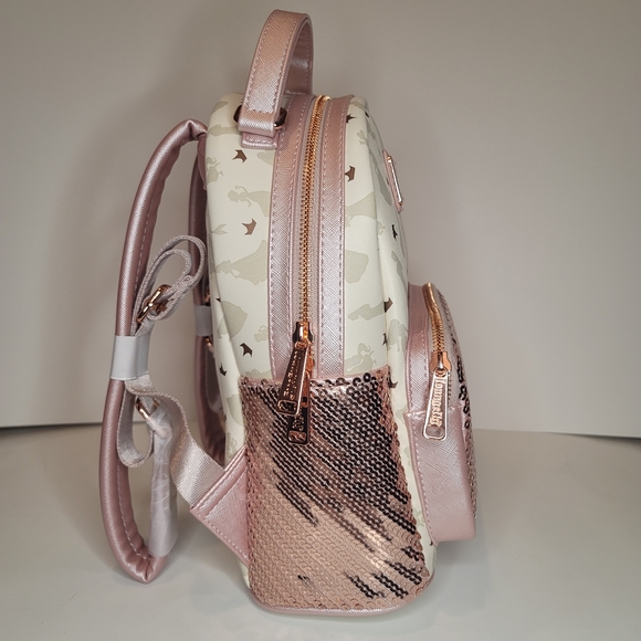 Loungefly Ultimate Princesses All Over Print Sequin Mini Backpack - Picture 2 of 6
